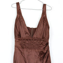 Brown Satin Corset Dress | Thrift Find – Size S-4