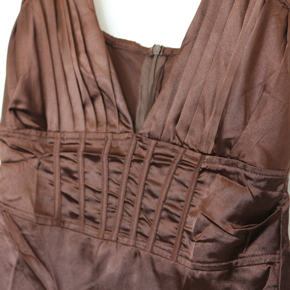 Brown Satin Corset Dress | Thrift Find – Size S