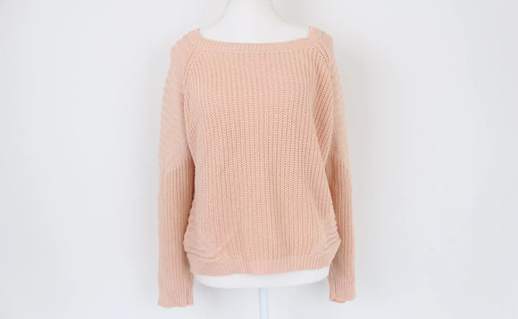 Pink scoopneck jersey - L