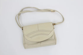 Cream faux leather sling bag - 0