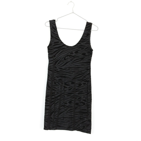 Zebra Print Suede Bodycon Mini Dress | Thrift Find – Size 10