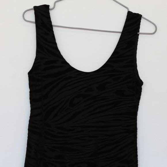Zebra Print Suede Bodycon Mini Dress | Thrift Find – Size 10