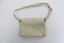 Cream faux leather sling bag-3