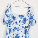 Blue & White Puff Sleeve Mini Dress | Thrift Find – Size XL-3