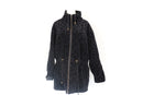 Quilted velvet winter jacket - black - M-1