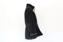 Quilted velvet winter jacket - black - M-4