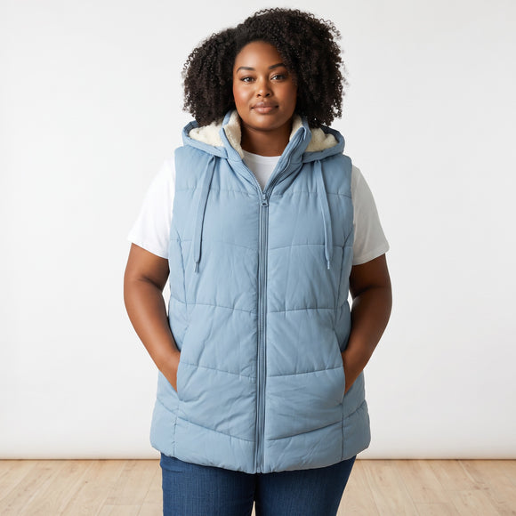 Real Basics Baby Blue Puffer Gilet | Size 3XL | Brand New