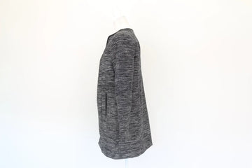 Black & White Faux Leather Trim Coat | Size 8 | Pre-Loved - 0