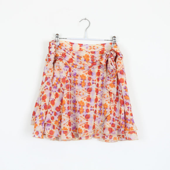 Purple & Orange Mini Wrap Skirt | Thrift Find – Size XL