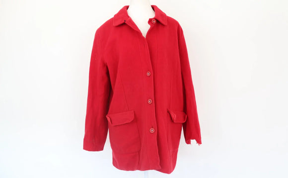 Red melton jacket with buttons - 34