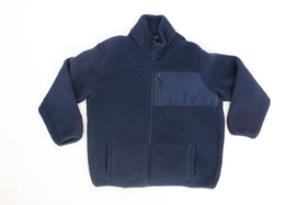Navy blue teddy-bear sherpa jacket - XXL