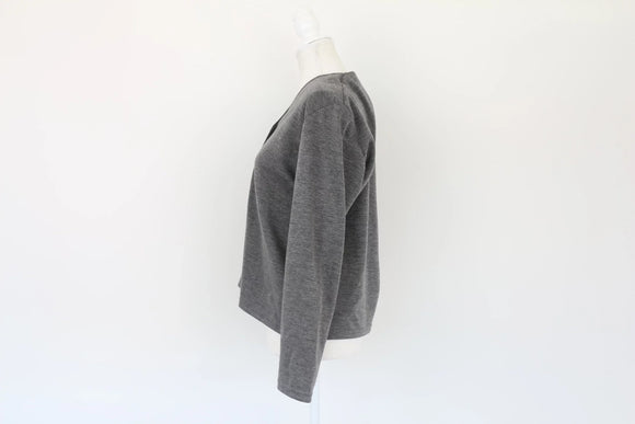 Grey cardigan with embroidery details - L
