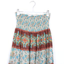 Teal & Brown Boho Smocked Maxi Skirt | Thrift Find – Size 8-2