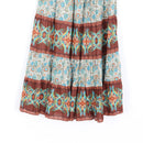 Teal & Brown Boho Smocked Maxi Skirt | Thrift Find – Size 8-3