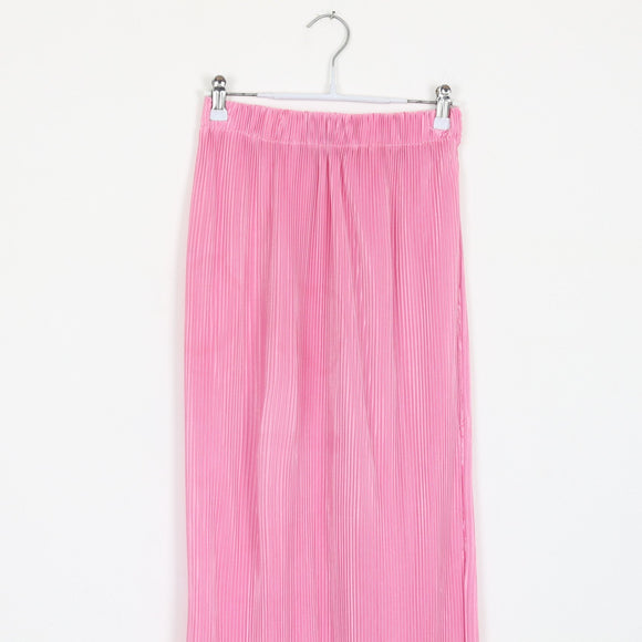 Bright Pink Ribbed Maxi Skirt | Thrift Find – Size S