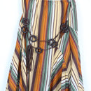 Striped Midi Skirt with Wooden Belt | Thrift Find – Size M-2