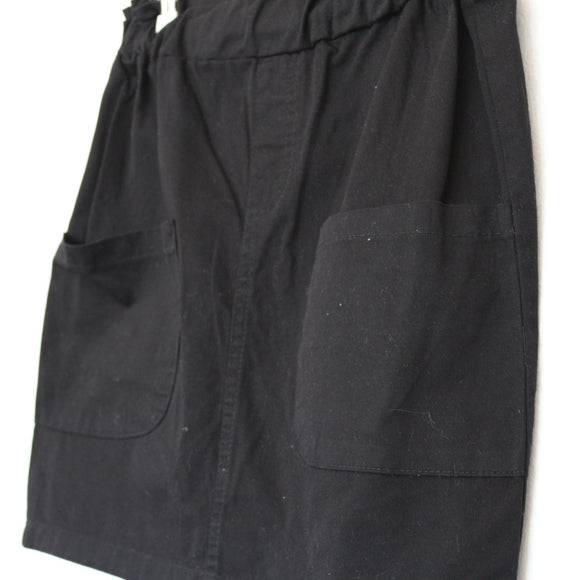 Black Denim Mini Skirt with Pockets | Thrift Find – Size S