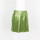 Bright Green Metallic Mini Skirt (L)-1
