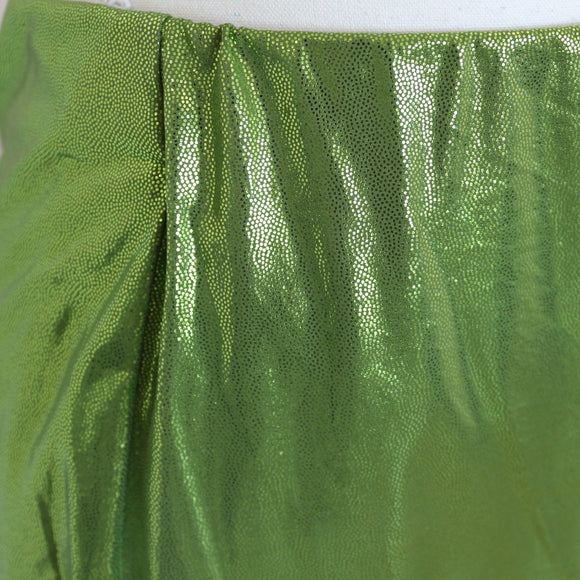 Bright Green Metallic Mini Skirt (L)