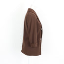 Brown White-Button Blazer (S)-3