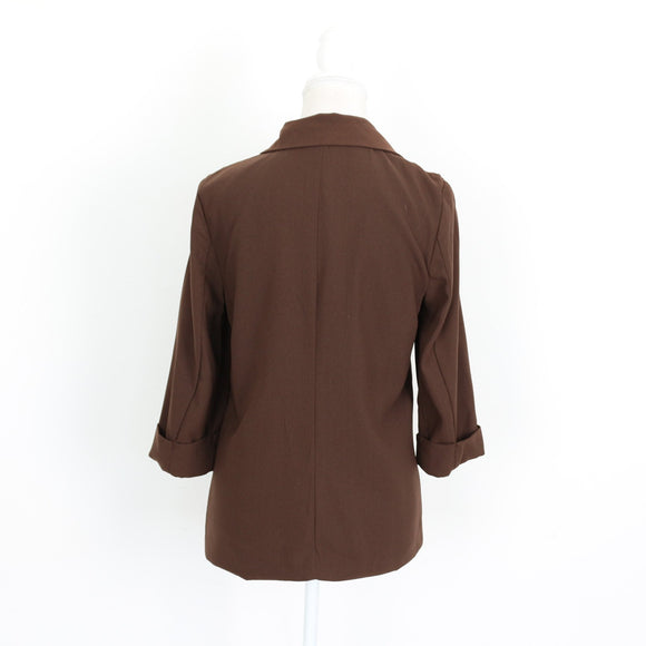 Brown White-Button Blazer (S)