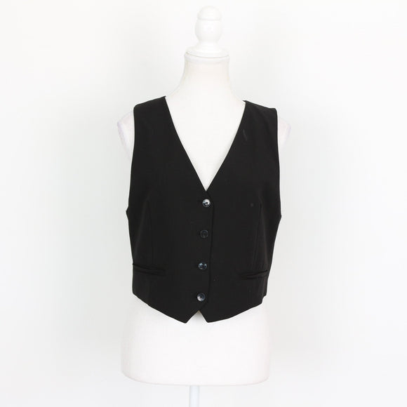 Zara Black Cropped Waistcoat (M)