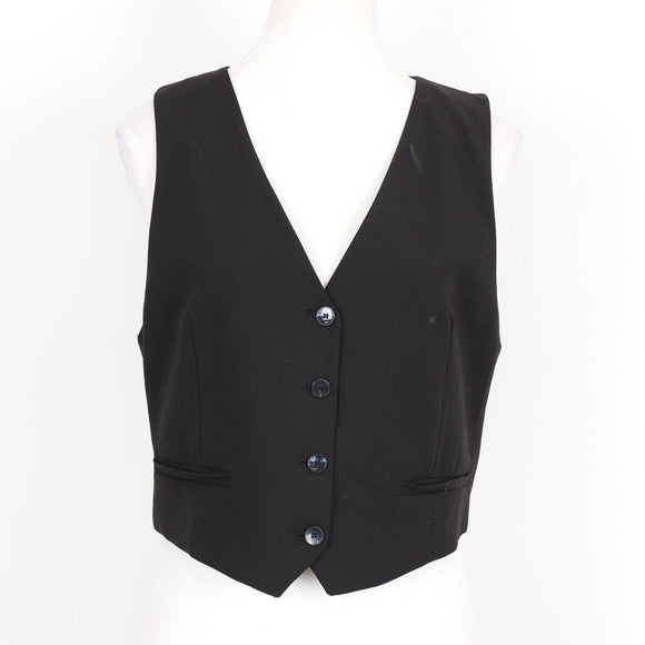 Zara Black Cropped Waistcoat (M)