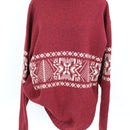 Maroon & Cream Fair Isle Knit Sweater – Size L-1