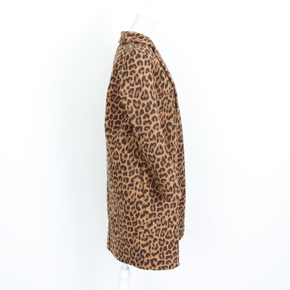 Zara Leopard Print Longline Coat – Size S