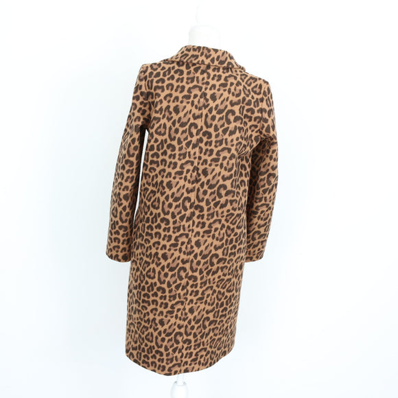 Zara Leopard Print Longline Coat – Size S