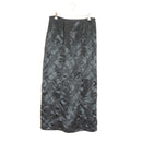 Vintage Black Paisley Satin Maxi Skirt with Slit – Size M-1
