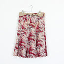 Pink & Red Abstract Floral Flared Midi Skirt – Size 34-1