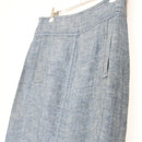 Trenery Light Blue Pure Linen Straight Skirt with Pockets – Size 10-2