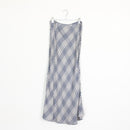 Navy & Pink Plaid Bias-Cut Slip Skirt – Size L-1