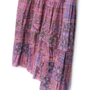 Burgundy Tiered Boho Maxi Skirt with Ethnic Print – Size M-3