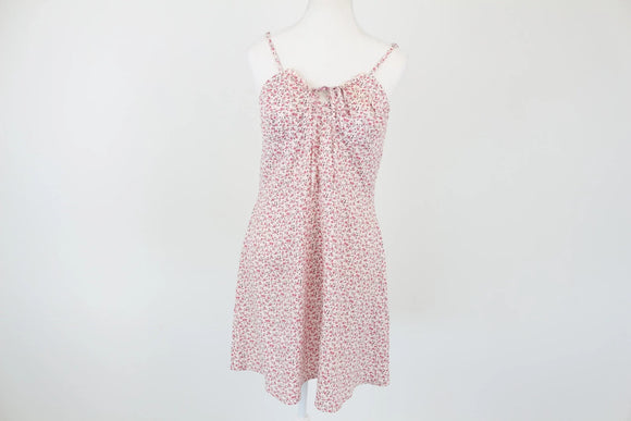 Pink floral mini dress - M