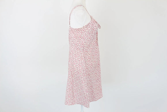 Pink floral mini dress - M