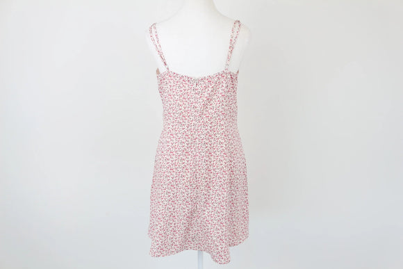 Pink floral mini dress - M