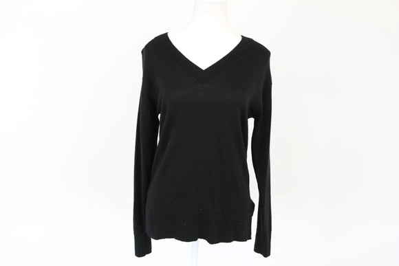 Country Road merino wool v-neck jersey - black - XS