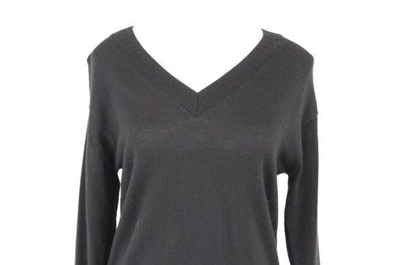 Country Road merino wool v-neck jersey - black - XS