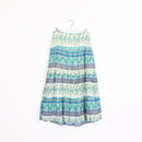 Teal & White Paisley Floral Boho Maxi Skirt – Size 32-1