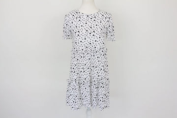 White & Black Polka Dot Summer Dress | Size S | Pre-Loved