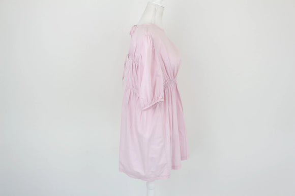 Babydoll pin dress with tie-up detail at the back - M