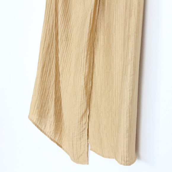 Sand Crinkle Tie-Front Wrap Midi Skirt – Size 32