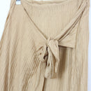 Sand Crinkle Tie-Front Wrap Midi Skirt – Size 32-3