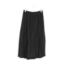 Black Flowy Pleated Midi Skirt with Elasticated Waist – Size S-1