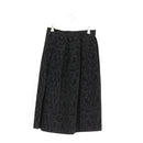 Black Flocked Velvet Damask A-Line Midi Skirt – Size M-1