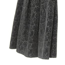 Black Flocked Velvet Damask A-Line Midi Skirt – Size M-2
