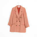 Vintage Salmon Double-Breasted Oversized Blazer – Size 42-1