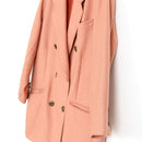 Vintage Salmon Double-Breasted Oversized Blazer – Size 42-2